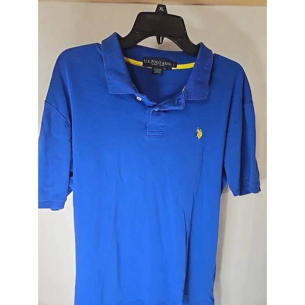 Polo Ralph Lauren Polo Shirt Mens L Classic Fit Pima Soft Touch Blue Embroidered